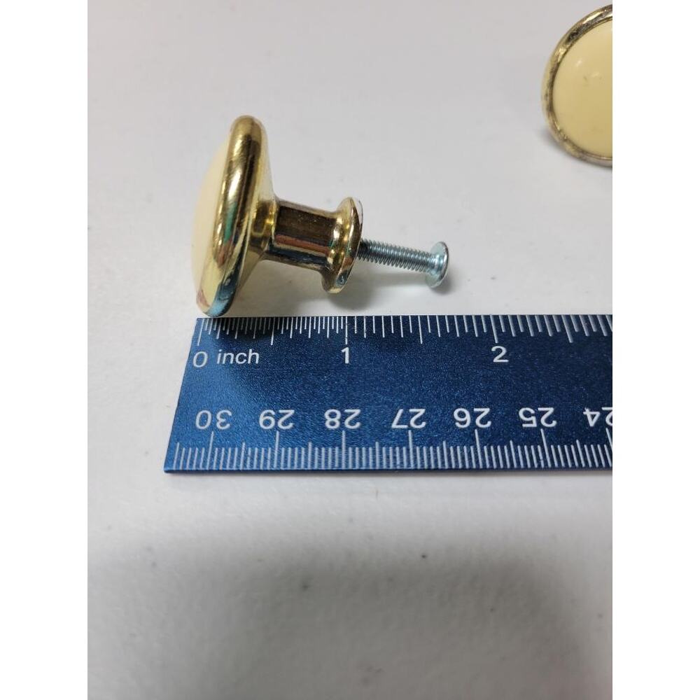 ✨ Set of 4 Gold Round Cabinet Knobs w/ Screws VTG Style Brass Look Drawer Pulls - Picture 11 of 12